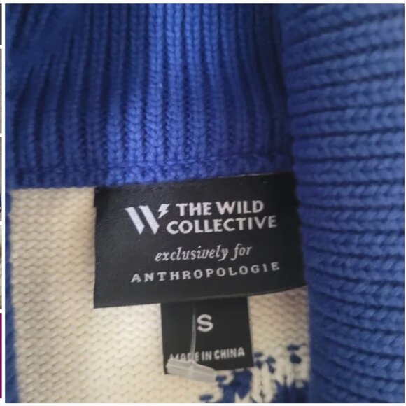 Anthropologie The Wild Collective NFL Cardigan Sweater New York NY Giants size S - Picture 6 of 6